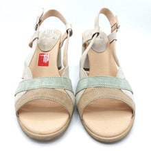 Carica l'immagine nel visualizzatore di Gallery, Callaghan 31904 beige verde e cuoio sandalo donna tacco 7 in pelle scamosciata