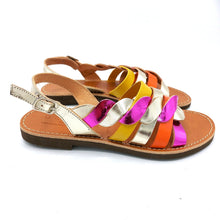 Carica l'immagine nel visualizzatore di Gallery, Deran 531 multicolor sandali in cuoio con sottopiede cuoio e suola in gomma micro