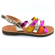 Carica l'immagine nel visualizzatore di Gallery, Deran 531 multicolor sandali in cuoio con sottopiede cuoio e suola in gomma micro