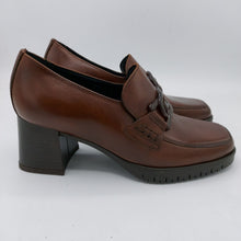 Carica l'immagine nel visualizzatore di Gallery, Valleverde V49100 marrone mocassino donna in pelle con punta quadrata e tacco 6 cm con plateau in gomma di 1 cm