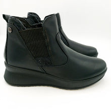 Carica l'immagine nel visualizzatore di Gallery, Enval 4776400 nero stivaletto donna in pelle con zip laterale e soletta estraibile in memory foam