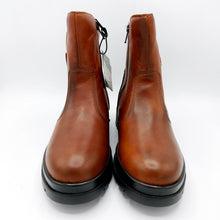 Carica l'immagine nel visualizzatore di Gallery, Enval 4754400 cognac stivaletti donna in pelle modello biker con zip laterale