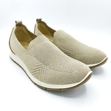 Carica l'immagine nel visualizzatore di Gallery, Enval 1263733 taupe slip on donna in tessuto elasticizzato con soletta estraibile in memory foam