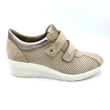 Carica l'immagine nel visualizzatore di Gallery, Enval 5758733 beige sneakers donna con tomaia traforata e doppio stretch con soletta estraibile in memory foam