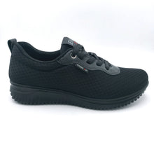 Carica l'immagine nel visualizzatore di Gallery, Enval 5764700 nero sneakers donna con forma ampia in tessuto e lacci elasticizzati con soletta estraibile in memory foam