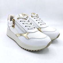 Carica l'immagine nel visualizzatore di Gallery, Enval 5772833 bianco sneakers donna in pelle con lacci e zip . Soletta estraibile in memory foam