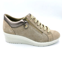 Carica l'immagine nel visualizzatore di Gallery, Enval 5758633 visone sneakers donna con lacci e zip, in pelle scamosciata