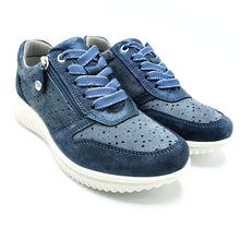 Carica l'immagine nel visualizzatore di Gallery, Enval 5764422 blu sneakers donna con zip e lacci e con soletta estraibile in memory foam