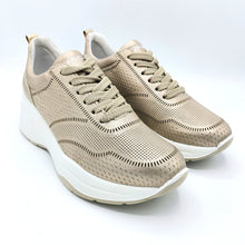 Carica l'immagine nel visualizzatore di Gallery, Igi&co 5664655 champagne sneaker donna stringata in pelle laserata e con soletta estraibile