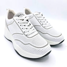 Carica l'immagine nel visualizzatore di Gallery, Igi&co 5664600 bianco sneakers donna stringata in pelle lavorata a laser