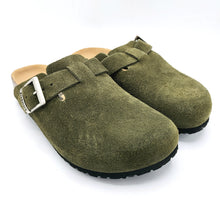 Carica l'immagine nel visualizzatore di Gallery, BioNatura 11Vegas verde sabot basso in sughero con tomaia in pelle scamosciata e suola in gomma Vibram