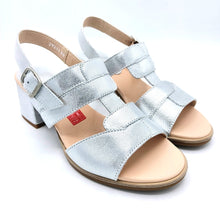 Carica l'immagine nel visualizzatore di Gallery, Callaghan 29211 argento sandali tacco 6 cm in pelle e eplle scamosciata lurex