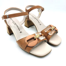 Carica l'immagine nel visualizzatore di Gallery, Donna serena 5P5114DP cuoio sandalo in pelle con braccialetto e dotato di accessorio e tacco di 6,5 cm