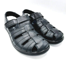 Carica l'immagine nel visualizzatore di Gallery, Enval 5731400 nero sandalo chiuso in pelle con suola con sistema antishock