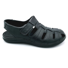 Carica l'immagine nel visualizzatore di Gallery, Enval 5731400 nero sandalo chiuso in pelle con suola con sistema antishock