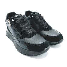 Carica l'immagine nel visualizzatore di Gallery, Igi&co 6672500 nero sneakers donna in pelle e camoscio con zip e lacci ed è dotata di una soletta estraibile in pelle