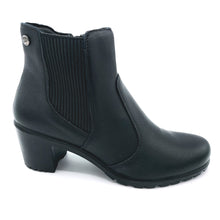 Carica l'immagine nel visualizzatore di Gallery, Enval 6755000 nero stivaletto in pelle con cerniera laterale e una soletta estraibile in memory foam