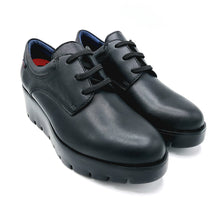 Carica l'immagine nel visualizzatore di Gallery, Callaghan 32116 nero scarpa stringata in pelle con zeppa di 5,5 cm