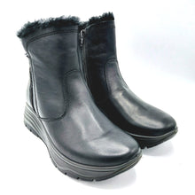 Carica l'immagine nel visualizzatore di Gallery, Enval 6776800 nero stivaletto in pelle con fodera in pelliccia ecologica e soletta estraibile in memory foam