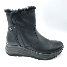 Carica l'immagine nel visualizzatore di Gallery, Enval 6776800 nero stivaletto in pelle con fodera in pelliccia ecologica e soletta estraibile in memory foam