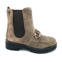 Carica l'immagine nel visualizzatore di Gallery, Enval 6752833 tortora stivaletto donna in pelle scamosciata con accessorio frontale e chiusura con zip