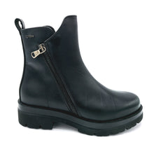 Carica l'immagine nel visualizzatore di Gallery, Igieco 6686200 nero bikers donna in pelle con doppia cerniera di cui una decorativa e suola in gomma