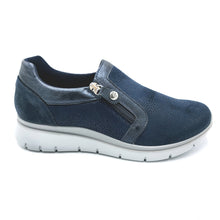 Carica l'immagine nel visualizzatore di Gallery, Enval 7767111 blu scarpa in tessuto con zip laterale dotata di una pianta larga e di una soletta estraibile in memory foam