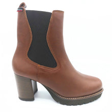 Carica l'immagine nel visualizzatore di Gallery, Callaghan 30809 cuoio stivaletto in pelle con elastico laterale e zip con tacco 7 cm e plateau di 1,5 cm