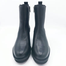 Carica l'immagine nel visualizzatore di Gallery, Callaghan 30809 nero stivaletto in pelle con zip ed elastico laterale con tacco 7 cm e plateau di 1,5 cm