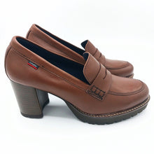 Carica l'immagine nel visualizzatore di Gallery, Callaghan 30806 cuoio mocassino donna con tacco largo di 7 cm e plateau di 1,5 cm