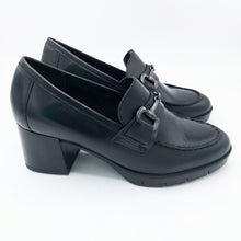 Carica l'immagine nel visualizzatore di Gallery, Cinzia soft PQ2466060 nero mocassino in pelle con morsetto con tacco 5 cm e plateau di 1 cm
