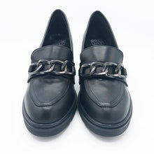 Carica l'immagine nel visualizzatore di Gallery, Comart 484854PE nero mocassino donna con tacco ampio di 7 cm e plateau di 1,5 cm