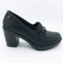 Carica l'immagine nel visualizzatore di Gallery, Enval 4752900 nero mocassino in pelle con morsetto e tacco alto 8,5 cm con soletta estraibile in memory foam
