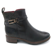 Carica l'immagine nel visualizzatore di Gallery, Tamaris 1-25391-45 testa di moro stivaletti bassi in pelle con effetto pitone posteriore