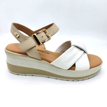 Carica l'immagine nel visualizzatore di Gallery, Valleverde VGI321W bianco sandalo in pelle con braccialetto alla caviglia e un morbido sottopiede in pelle