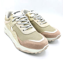 Carica l'immagine nel visualizzatore di Gallery, Igi&co 1158000 beige sneakers donna in tessuto e pelle con soletta estraibile in memory foam