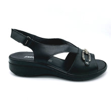 Carica l'immagine nel visualizzatore di Gallery, Enval 1280700 nero sandalo basso linea comoda in pelle con suola in gomma anti shock