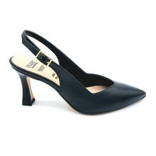 Carica l'immagine nel visualizzatore di Gallery, Inart P809 nero slingback in similpelle con tacco 7 cm di produzione italiana