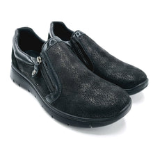 Carica l'immagine nel visualizzatore di Gallery, Enval 8775100 nero slip on linea comoda in tessuto con cerniera laterale