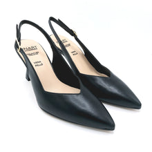 Carica l'immagine nel visualizzatore di Gallery, Inart P809 nero slingback in similpelle con tacco 7 cm di produzione italiana