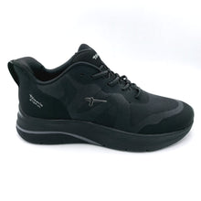 Carica l'immagine nel visualizzatore di Gallery, Tamaris 1-23786-45 nero sneakers donna in tessuto tecnico con finti lacci elasticizzati e tallone rigido con calzata step in