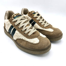 Carica l'immagine nel visualizzatore di Gallery, Igi&co 8678755 tortora e avorio sneakers con lacci in pelle scamosciata e lana