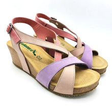 Carica l'immagine nel visualizzatore di Gallery, Bionatura 37MARAT M2507 sandalo in nabuk con cinturino posteriore dotato di sottopiede imbottito in pelle e zeppa di 7 cm