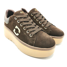 Carica l'immagine nel visualizzatore di Gallery, Donna serena 3E6202DM testa moro sneakers donna in pelle scamosciata con lacci e cerniera