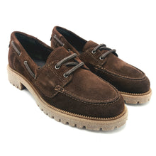 Carica l'immagine nel visualizzatore di Gallery, Tamaris 1-23701-47 mocca scarpa donna in pelle scamosciata modello barca con suola spessa