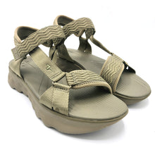 Carica l'immagine nel visualizzatore di Gallery, Tamaris 1-28700-46 olive sandalo vegan in tessuto e suola in gomma con braccialetto con chiusura a strappo