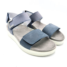 Carica l'immagine nel visualizzatore di Gallery, Enval 7788511 avio sandalo basso linea comoda con tomaia in nabuk e chiusura con tripla fascia in velcro