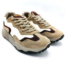 Carica l'immagine nel visualizzatore di Gallery, Igi&co 2176111 biscotto e bianco sneakers donna in pelle scamosciata e pelle con lacci in velluto