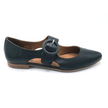 Carica l'immagine nel visualizzatore di Gallery, Bueno WE2900 nero ballerina in pelle con punta sfilata e braccialetto
