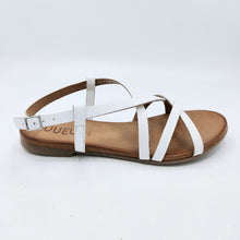 Carica l'immagine nel visualizzatore di Gallery, Vueva WD133R108 bianco sandalo basso in pelle con strisce incrociate